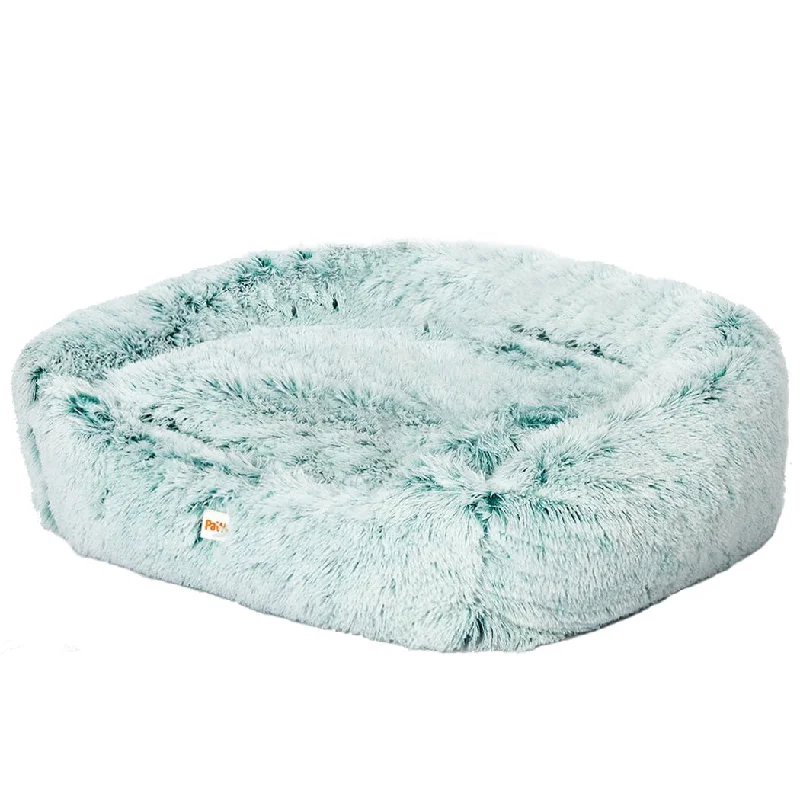 Dog Calming Bed Warm Soft Plush Comfy Sleeping Kennel Cave Memory Foam Teal M