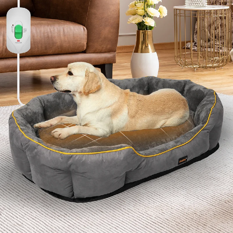 XLarge Dog Beds Electric Pet Heater Heated - Grey