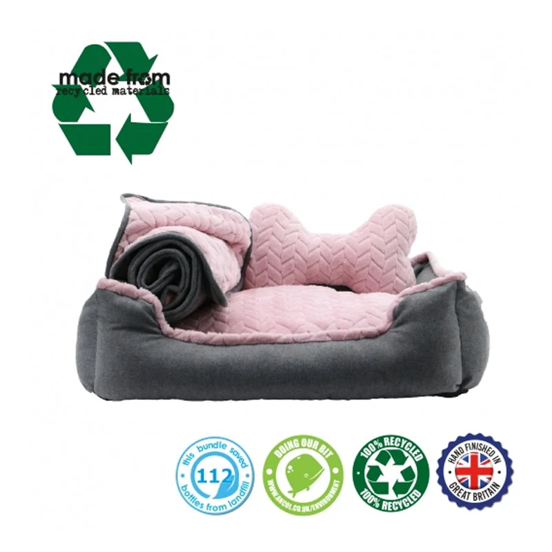 Ancol 'Made From' Pink Dog Bed Set