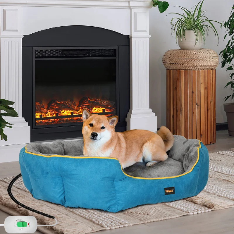 MEDIUM Dog Beds Electric Pet Heater Heated - Blue