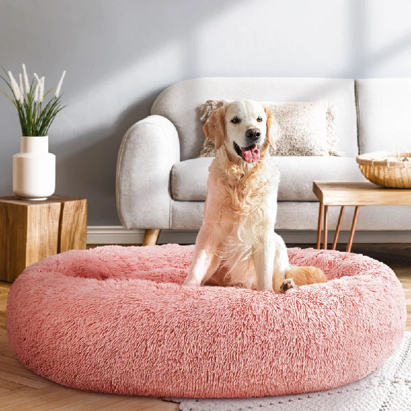 XLarge Dog Beds Pet 110cm Calming Soft Plush - Pink