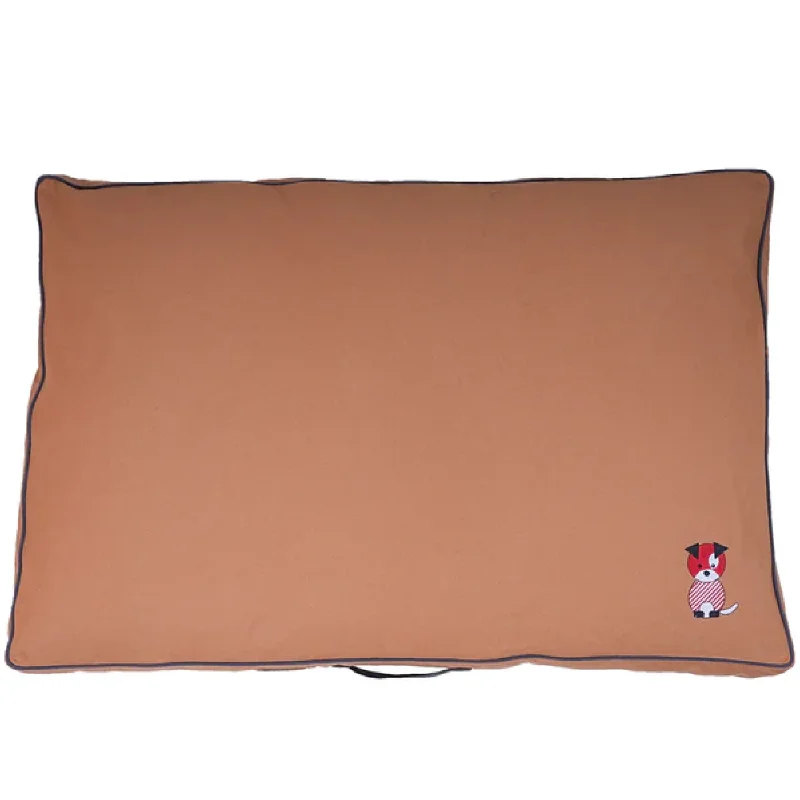 Petter World Comfort Flat Cushion Bed for Dogs (Earthy Brown)