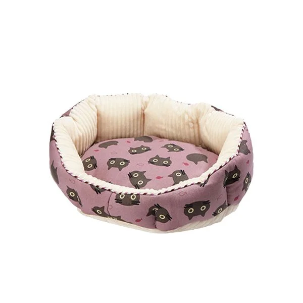 Reversible Round Pet Bed: Ultra-Soft Angel Hair Fiber, Nest-Like Walls, Breathable Cotton, Cozy Velvety Side, 5 Limited Edition Designs, Perfect for Snuggling, Anxiety Relief, No More Flat Beds, for Dogs/Cats/Pets, XSMALL/SMALL