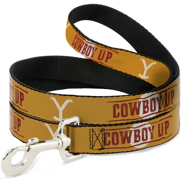 Buckle Down Yellow Stone "Cowboy Up" Leash 6ft - Paramount Licensed