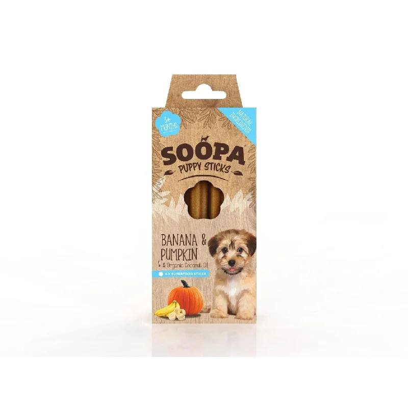 Soopa Banana & Pumpkin Puppy Dental Sticks 100g