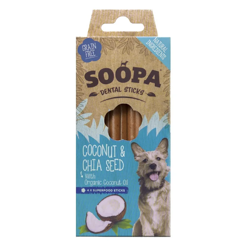 Soopa Coconut & Chia Seed Dental Stick Dog Treat 100g