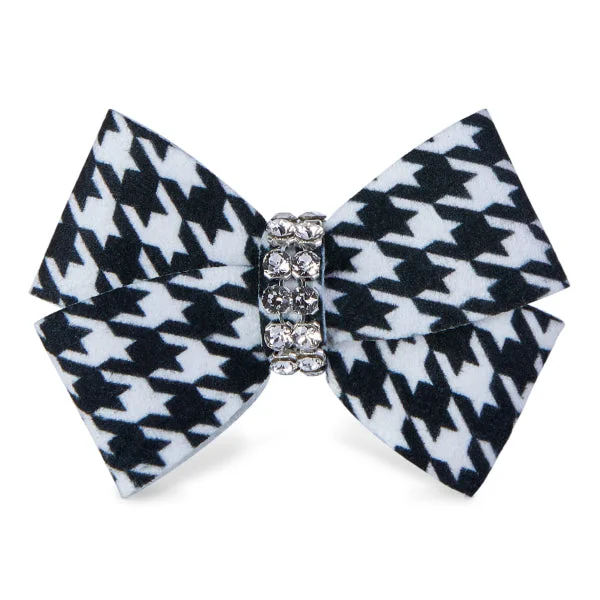 Black & White Houndstooth Nouveau Bow Hair Bow