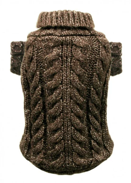 Chocolate Angora Cable Knit Sweater