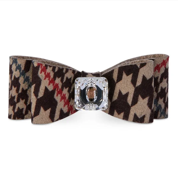 Chocolate Glen Houndstooth Big Bow Hair Bow