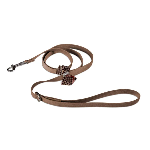 Chocolate Glen Houndstooth Nouveau Bow Leash