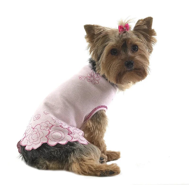 Dog T-Shirt-Pink Posy Flowers