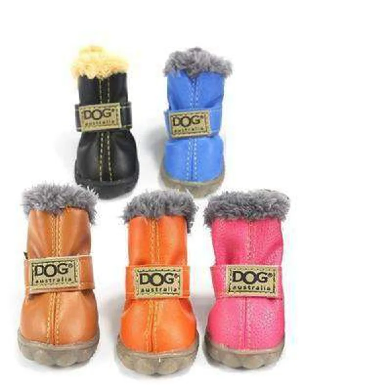 Waterproof Dog Ugg Boots - Brown, Black, Pink, Blue