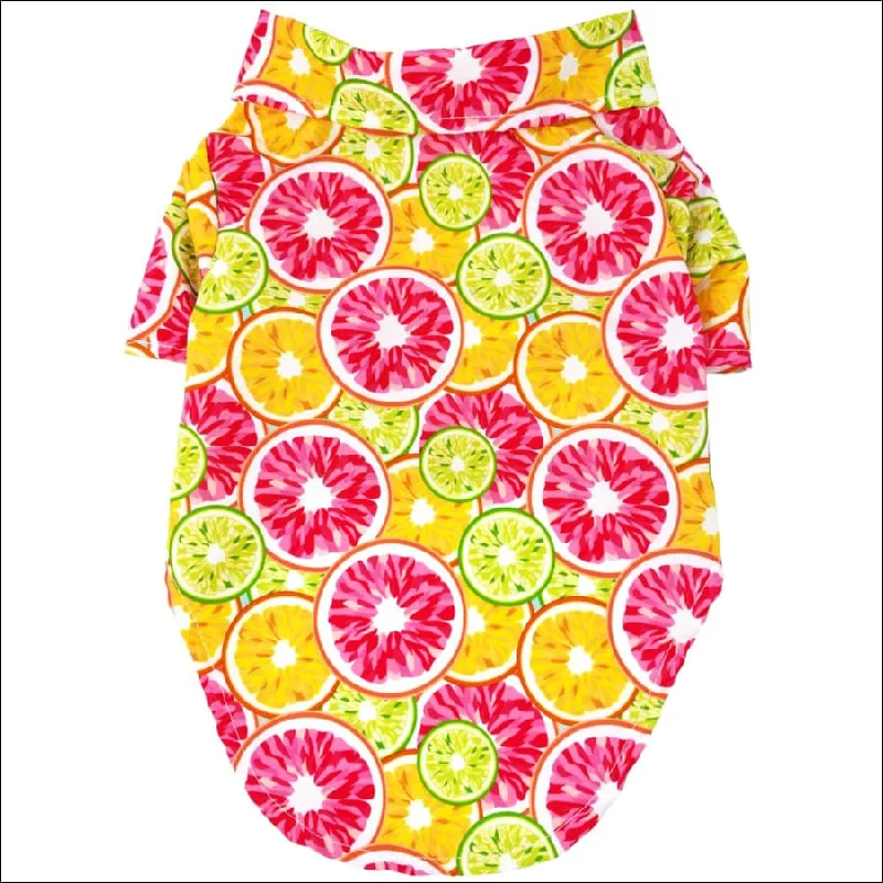 NEW-Doggie Design Hawaiian Camp Shirt - Citrus Slice