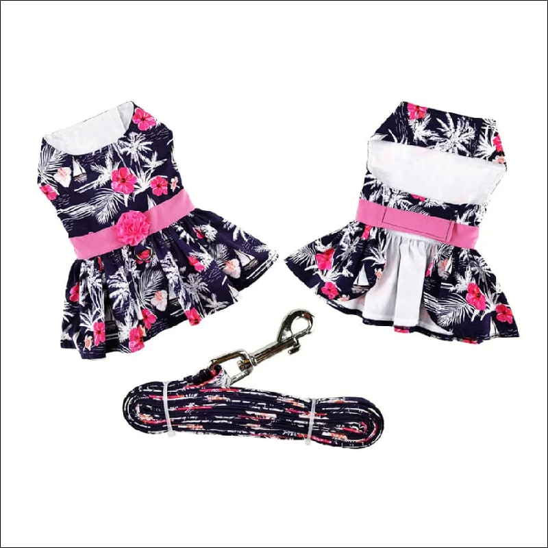 NEW-Doggie Design Moonlight Sails Dog Dress with Matching Leash