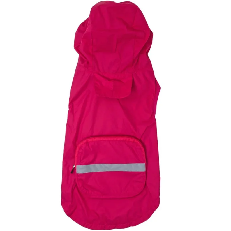 NEW-Doggie Design Packable Raincoat - Pink