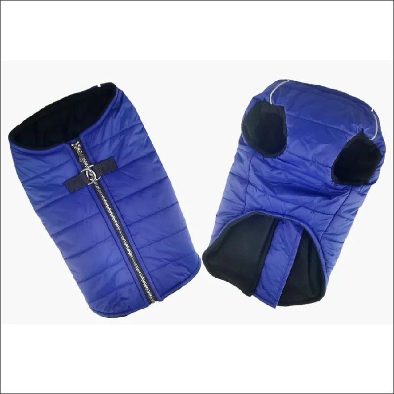 NEW-Doggie Design Zip Up Dog Puffer Vest - Navy Blue