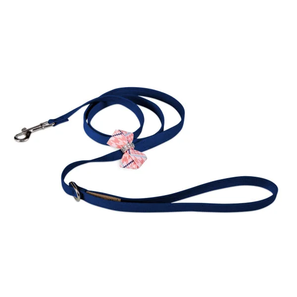 Peaches N' Cream Glen Houndstooth Nouveau Bow Leash