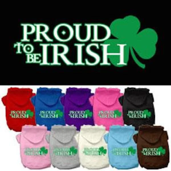 Proud to be Irish Screen Print Pet Hoodie