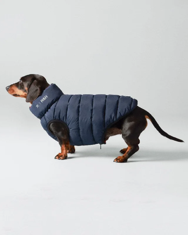 Reversible Dog Puffer Jacket - Navy & Berry