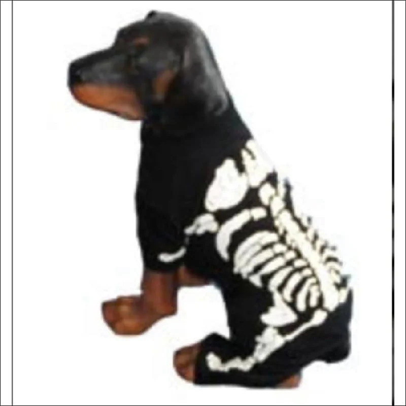 Skeleton Dog Halloween Costume (White)