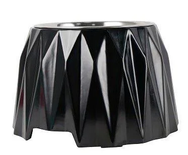 Elevated Diamond Dog Bowl - Black