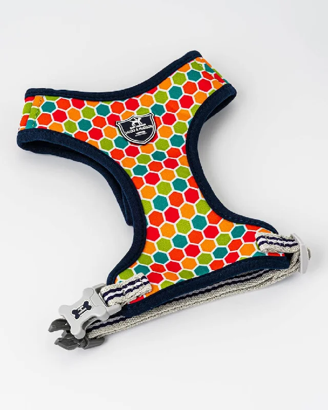 Geometric Multi-colour Fabric Dog Harness