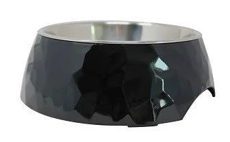 Facet Round Cat Dog Bowl - Black S/L