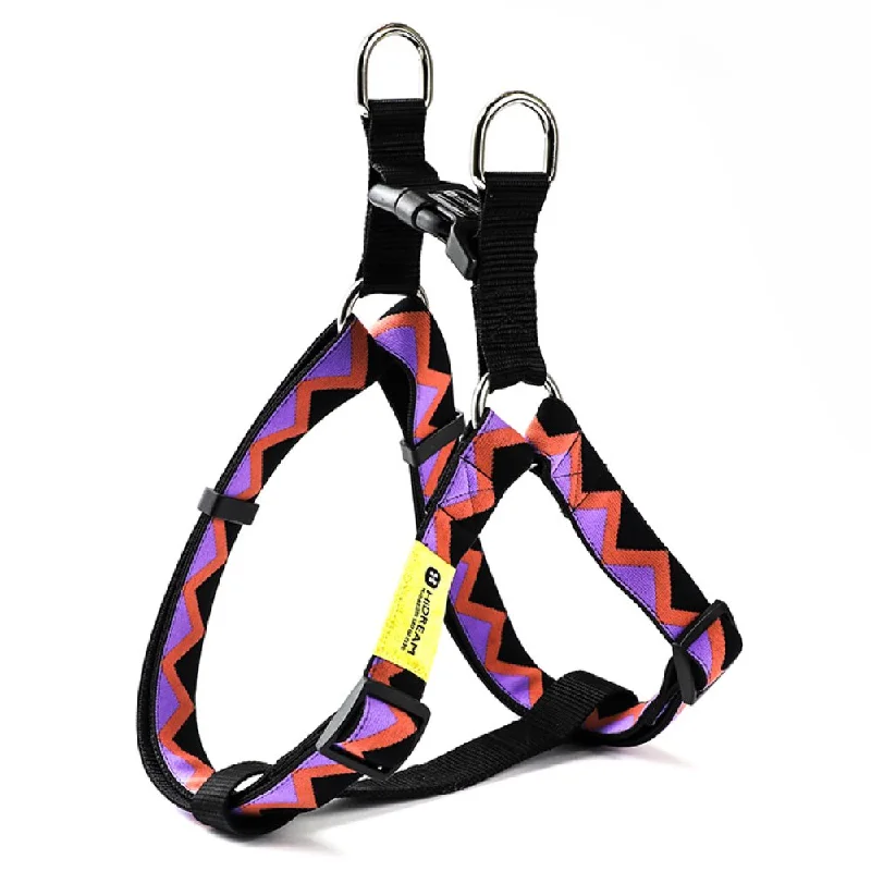 HiDREAM Rainbow Adjustable Dog Y-Harness (Black)