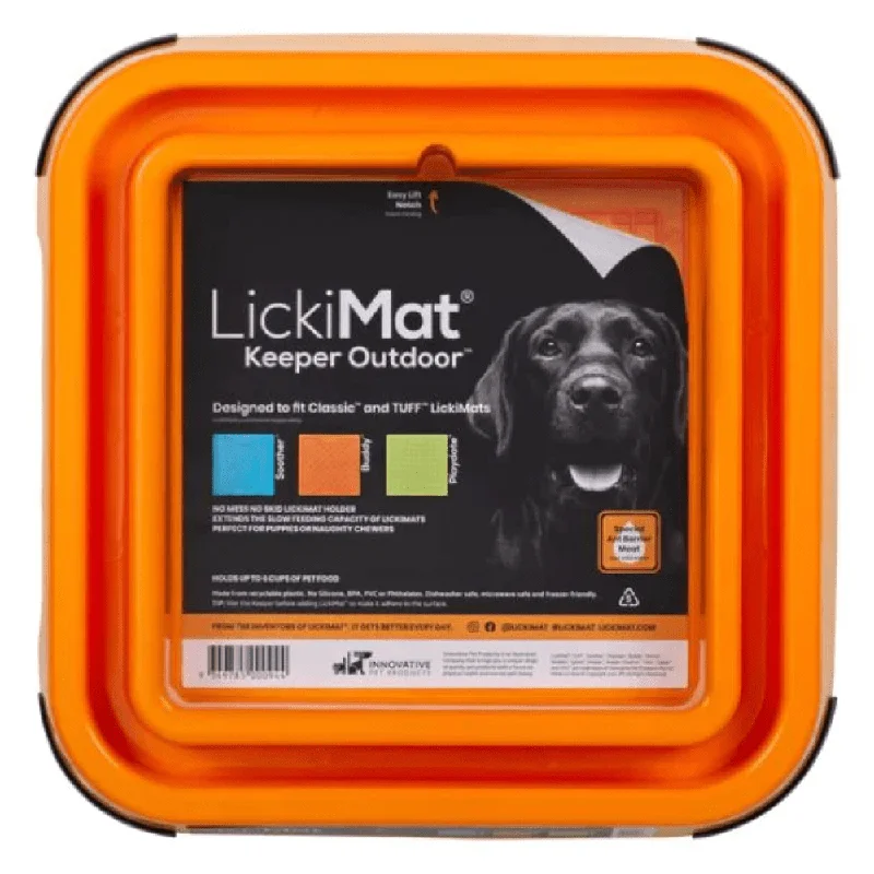 LickiMat Outdoor Keeper Slow Feeder for Dogs (Orange)