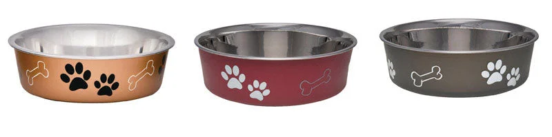 Loving Pets Assorted Bones and Paw Prints Stainless Steel Extra Large Pet Bowl For Dog