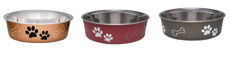 Loving Pets Assorted Bones and Paw Prints Stainless Steel S Pet Bowl For Dog