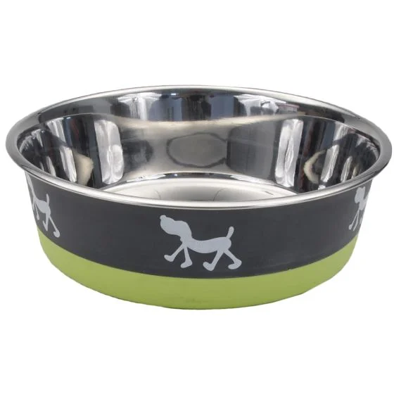 Maslow Trade Design Series Non Skid Puppy Design Bowl Greengrey Dog 1.75 Cup