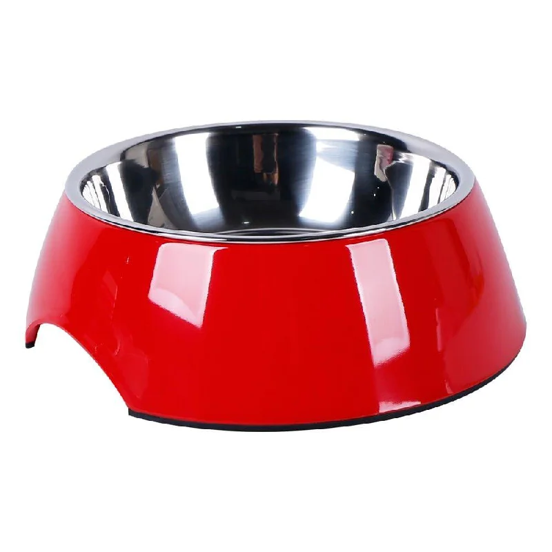 Non Slip Melamine Cat Dog Bowl - Red - S/L