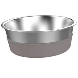 Messy Mutts Heavy Gauge Bowl with Non-slip Base 4.5 Cups, Med, Grey