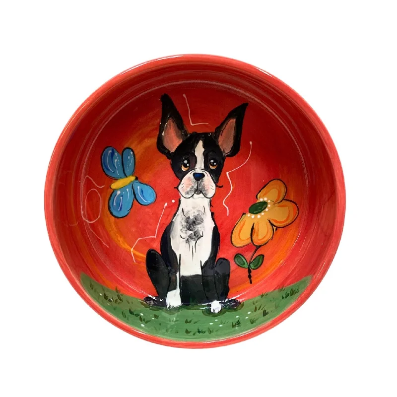 Pawfect Boston Buddy Bowl - Hand-Painted Pooch Dish