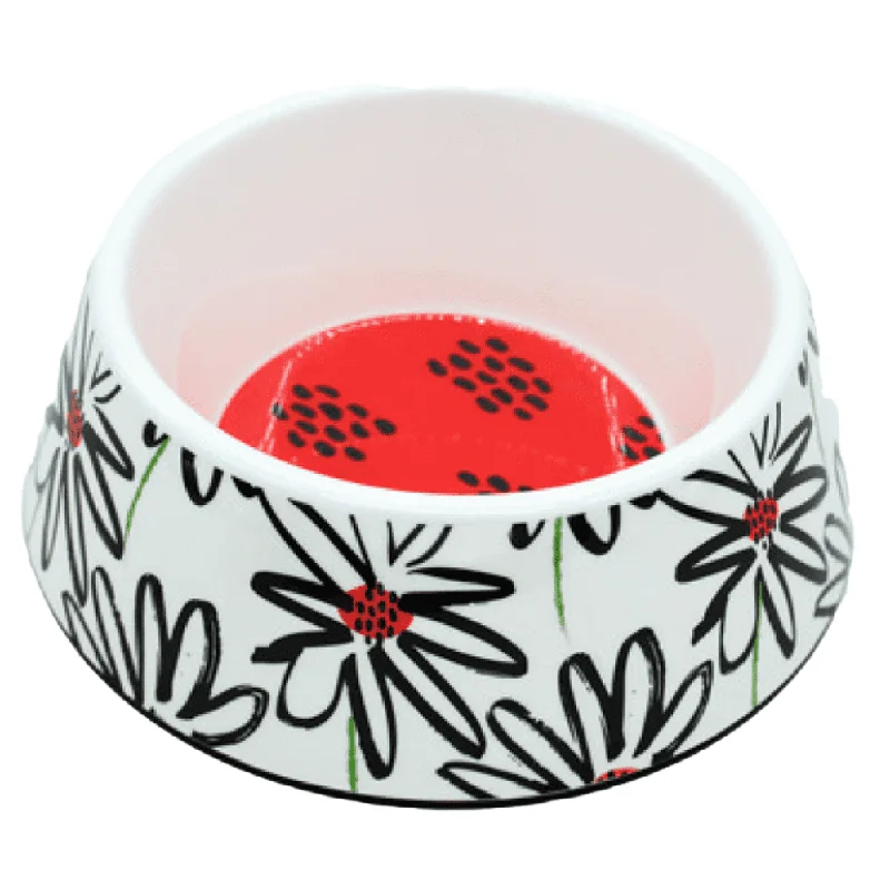 Peetara Flower Designer Melamine Bowl for Dogs and Cats