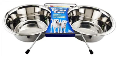 Pet Bowl Duo, With Stand, Stainless Steel, Qt.