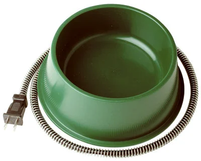 Pet Bowl, Heated, Green, 25-Watt, 1-Qt.