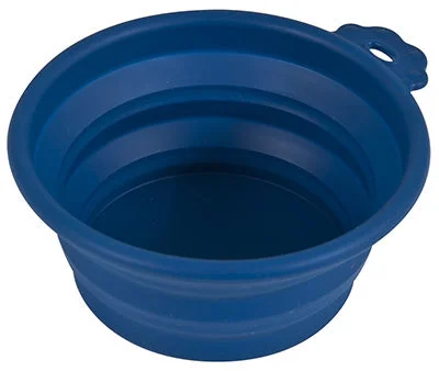 Pet Travel Bowl, Navy Blue Silicone, 1.5-Cup