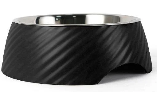 Twill Round Cat Dog Bowl - Black S/L