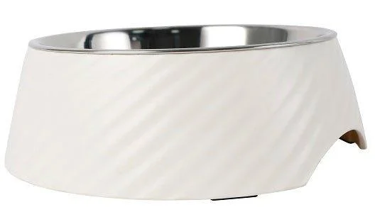 Twill Round Cat / Dog Bowl - White S/L