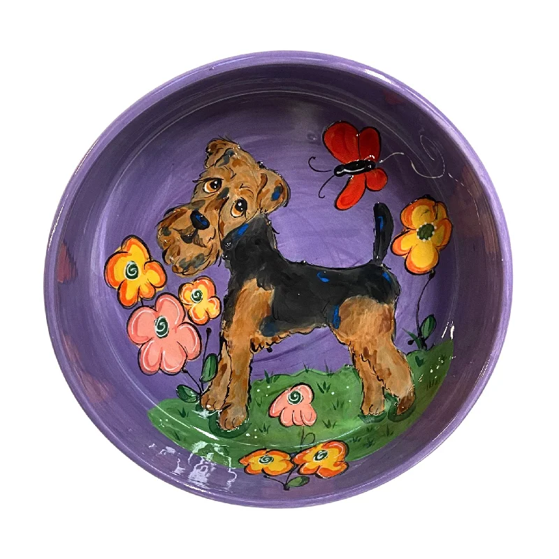 Woof-Whimsy Airedale Artisan Bowl