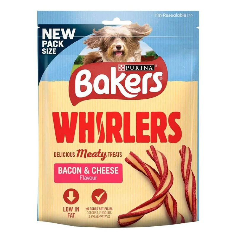 Bakers Whirlers Bacon and Cheese Dog Treats 130g