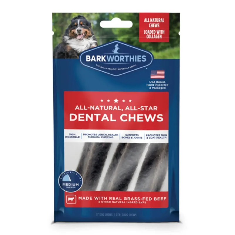 Barkworthies Dental Collagen Natural Dog Chews for Puppy Teething