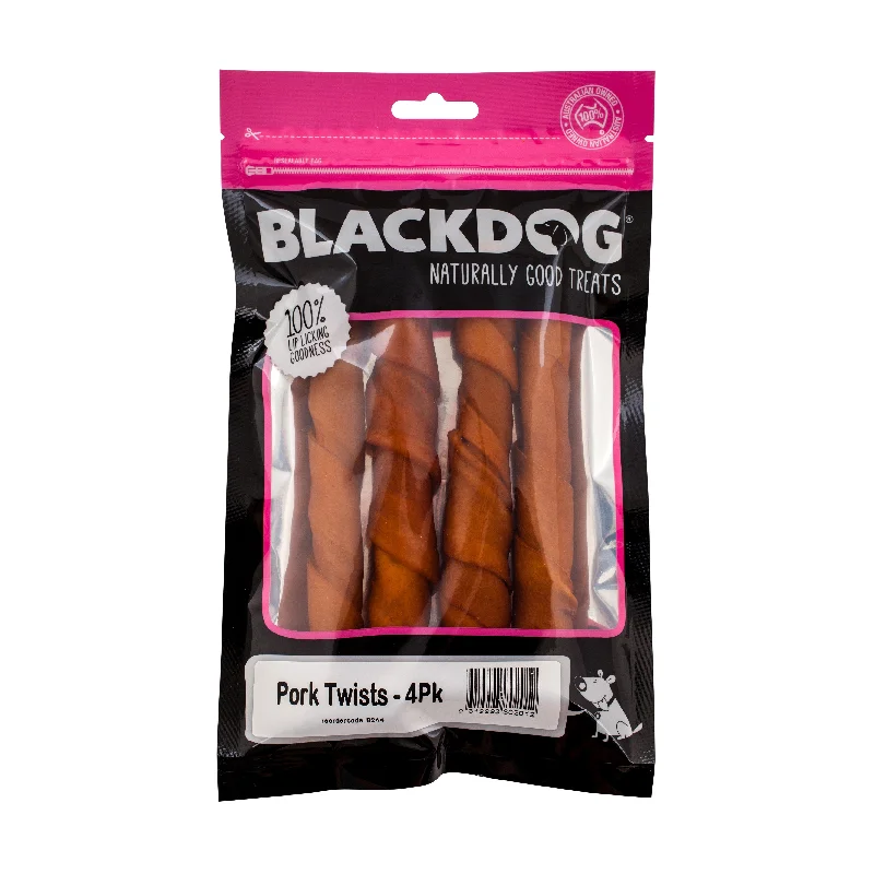 Blackdog Pork Twists Dog Treat 4 Pack