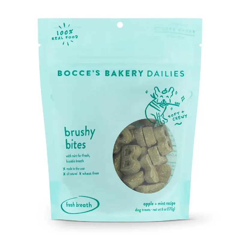 Bocce's Bakery Dailies Brushy Bites 6oz Soft & Chewy Dog Treats