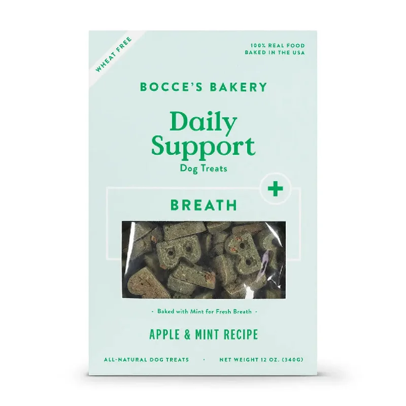 Bocce's Bakery Daily Support Breath 12oz Functional Biscuit Boxes Dog Treats