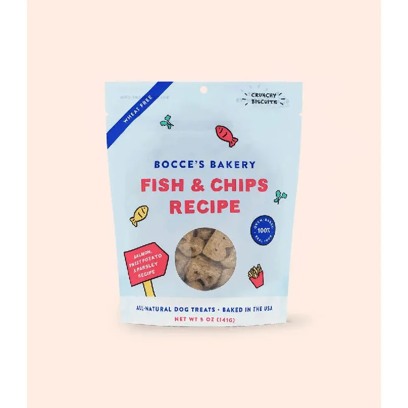 Bocce's Bakery Fish & Chips 5oz Biscuits Dog Treats