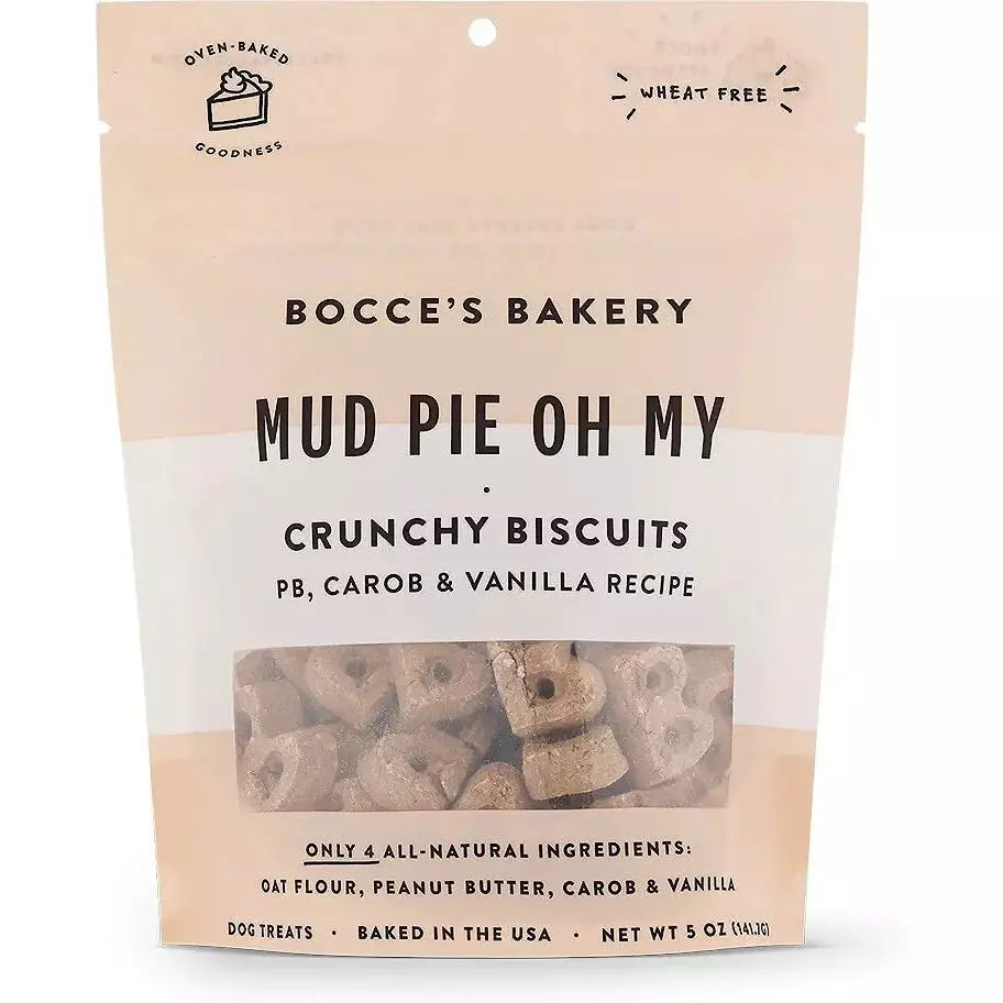 Bocce's Bakery Mud Pie Oh My 5oz Biscuit Bags Dog Treats