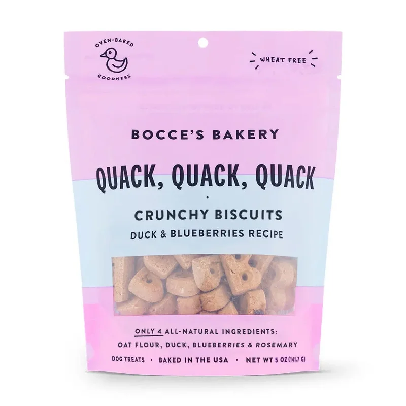 Bocce's Bakery Quack Quack Quack 5oz Biscuit Bags Dog Treats